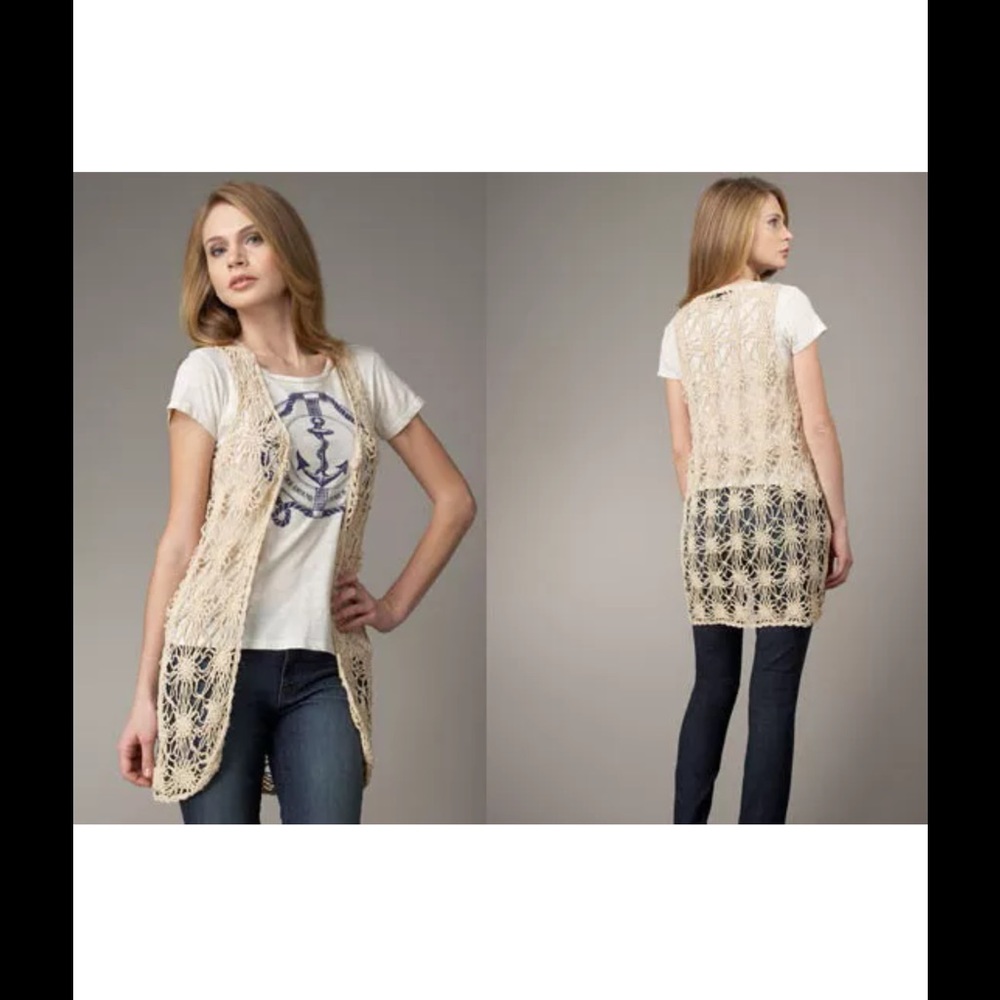 WHAT GOES AROUND COMES AROUND Anthropologie boho crochet vest S
